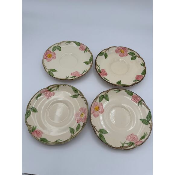 Vintage Franciscan "Desert Rose" China Saucer Set of 4 - Picture 2 of 5